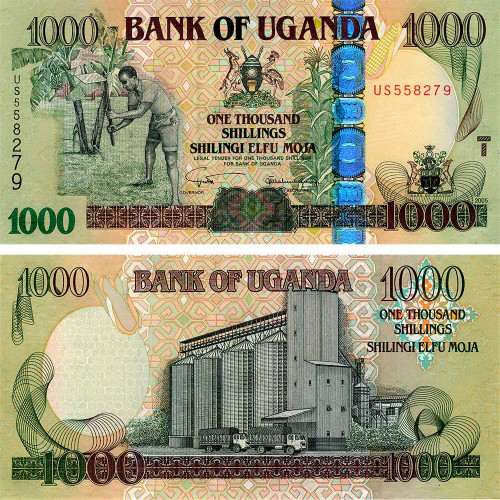 1000 шиллингов 2005 года - Уганда (Pick 43) UNC