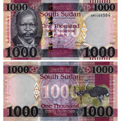 1000 фунтов 2021 года - Южный Судан (Pick W17) UNC