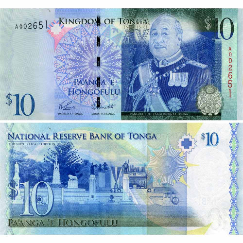 10 паанга 2009 года - Тонга (Pick # 40.a) UNC