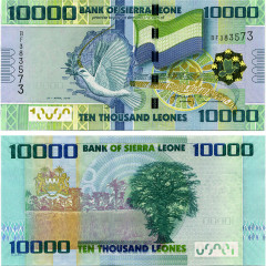 10000 леоне 2010 года - Сьерра-Леоне (Pick 33) UNC