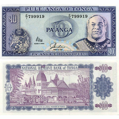 10 паанга 1992 года - Тонга (Pick # 28.b) UNC