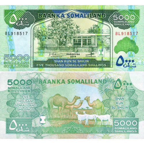 5000 шиллингов 2014 года - Сомалиленд (Pick 21) UNC