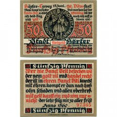 Нотгельд 50 пфеннигов 1921 года - Германия - Höxter (Хёкстер) XF