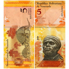 5 боливаров 2007 года - Венесуэла - 24 мая 2007 года (Pick 89) UNC