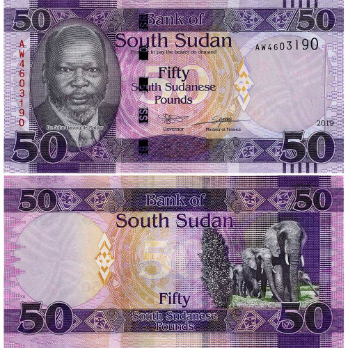 50 фунтов 2019 года - Южный Судан (Pick 14d) UNC
