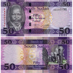 50 фунтов 2019 года - Южный Судан (Pick 14d) UNC