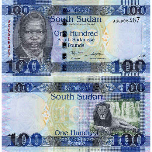 100 фунтов 2019 года - Южный Судан (Pick 15.d) UNC