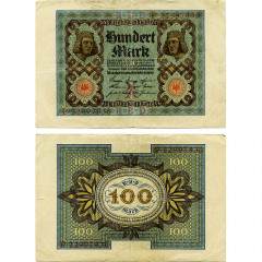100 марок 1920 года - Веймарская Республика (Pick 69) G-VG