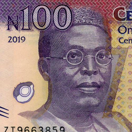 100 найра 2019 года - 100-летие Нигерии (Pick 41) UNC