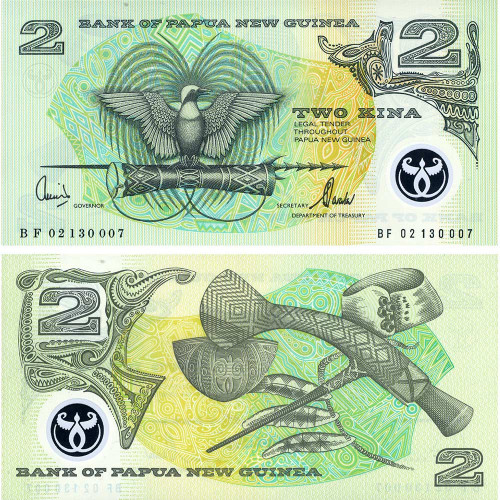 2 кина 2002 года - Папуа-Новая Гвинея (Pick 16) UNC - пластик