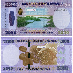 2000 франков 2024 года - Руанда (Pick W44) UNC