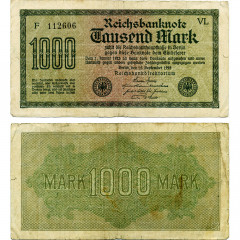 1000 марок 1922 года - Веймарская Республика (Pick 76) G-VG
