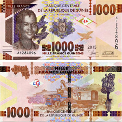 1000 франков 2015 года — Гвинея UNC