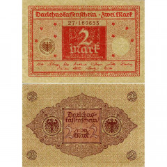 2 марки 1920 года - Веймарская Республика (Pick 59) F-VF