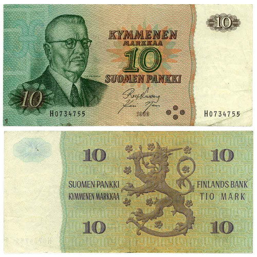 10 марок 1980 года - Финляндия (Pick 111) F-VF
