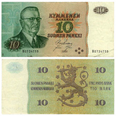 10 марок 1980 года - Финляндия (Pick 111) F-VF