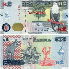 2 квача 2018 года - Замбия (Pick 56b) UNC