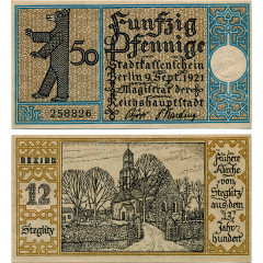 Нотгельд 50 пфеннигов 1921 года - Германия - Berlin (Берлин) №12 Steglitz) XF