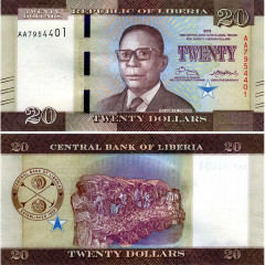 20 долларов 2016 года - Либерия UNC