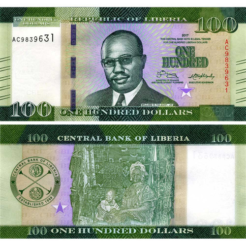 100 долларов 2017 года - Либерия UNC