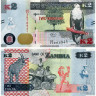 2 квача 2022 года - Замбия (Pick 56) UNC