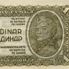 1 динар 1944 года - Югославия - "Партизанский выпуск" - (Pick 48) UNC