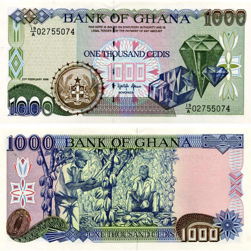 1000 седи 1996 года - Гана (Pick 29) UNC