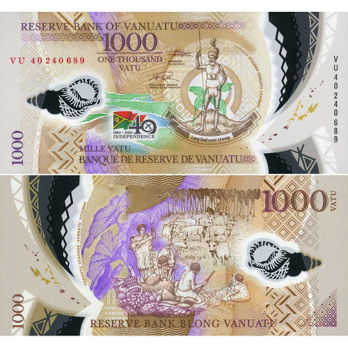 1000 вату 2020 года - 40 лет независимости — Вануату UNC