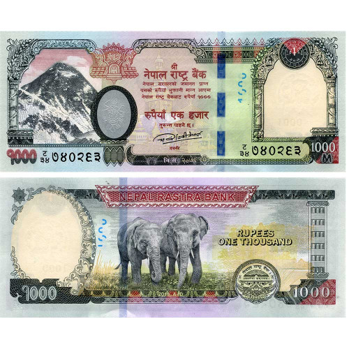 1000 рупий 2019 года - Непал (Pick W82) UNC
