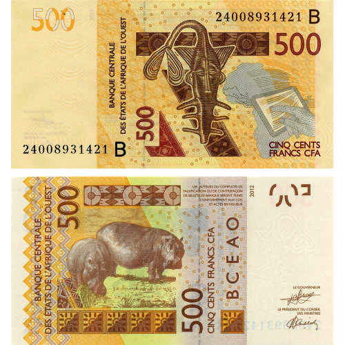 500 франков 2012 (2024) года - Бенин (Pick 219B) UNC
