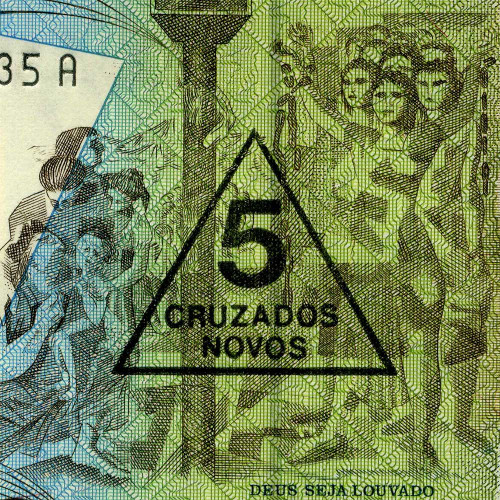 5 новых крузадо на 5000 крузадо 1989 года - Бразилия (Pick 217.b) UNC