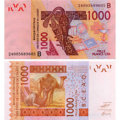 1000 франков 2003 (2024) года - Бенин (Pick 215B) UNC
