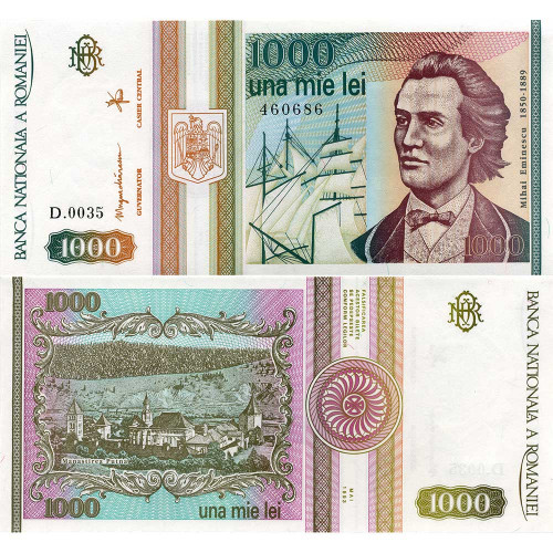 1000 леев 1993 года - Румыния (Pick 102) UNC
