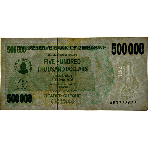 500000 долларов 2007 года - Зимбабве (Pick 51) F-VF