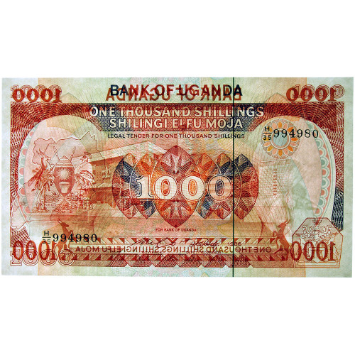 1000 шиллингов 1986 года - Уганда (Pick 26) UNC