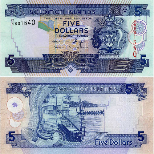 5 долларов 2012 года - Соломоновы острова (Pick # 26(3) UNC