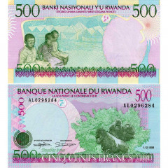 500 франков 1998 года - Руанда (Pick 26) UNC
