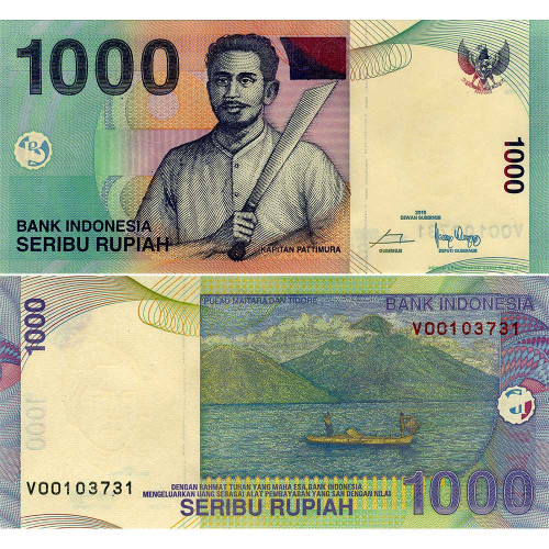 1000 рупий 2016 года - Индонезия (Pick# 141n) UNC