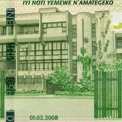500 франков 2008 года - Руанда (Pick 34) UNC