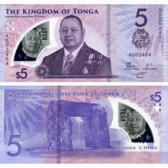 5 паанга 2023 года - Тонга (Pick W51) UNC - пластик