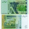 5000 франков 2024 года - Бенин (Pick 217B) UNC