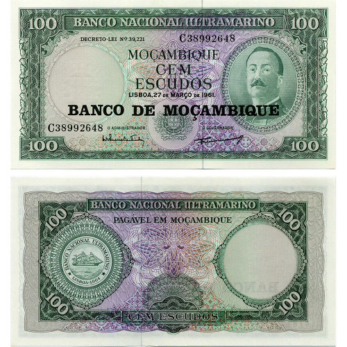 100 эскудо 1961 года - Мозамбик (Pick 109.a) UNC
