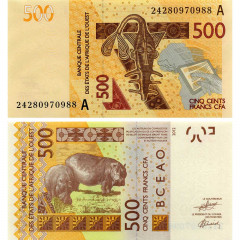 500 франков 2012(2024) года - Кот-д'Ивуар (Pick 119А) UNC