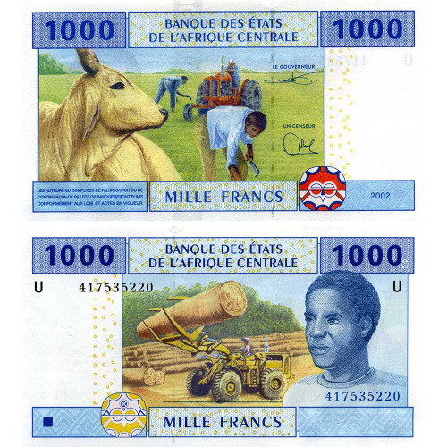 1000 франков 2002 года - Камерун (Pick 207U) UNC
