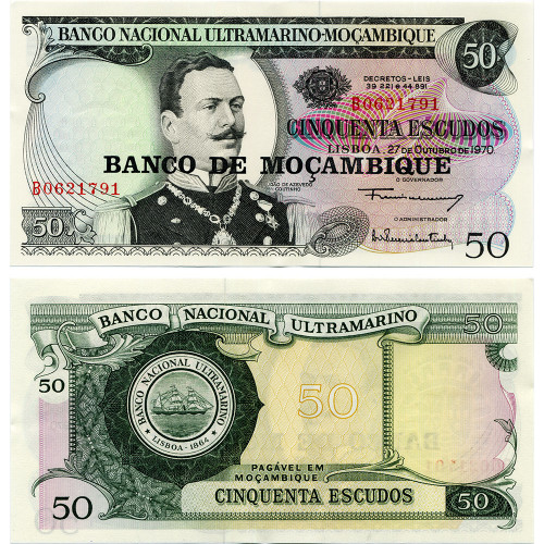 50 эскудо 1970 (1976) года - Мозамбик (Pick 116) UNC
