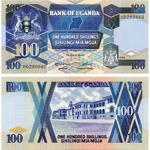 100 шиллингов 1988 года - Уганда (Pick 31.b) UNC