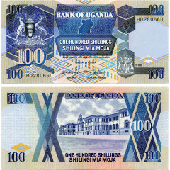 100 шиллингов 1988 года - Уганда (Pick 31.b) UNC