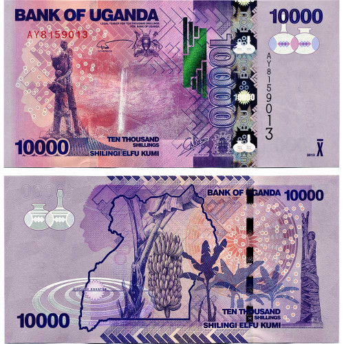 10000 шиллингов 2013 года - Уганда UNC
