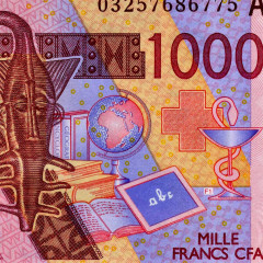 1000 франков 2003 года - Кот-д'Ивуар (Pick 115Aa) UNC