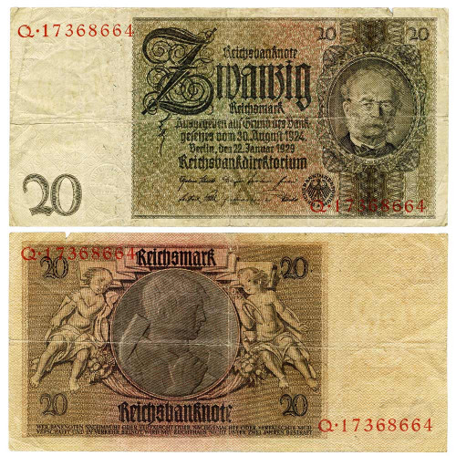 20 рейхсмарок 1929 года - Германия (Pick 181.a) G-VG